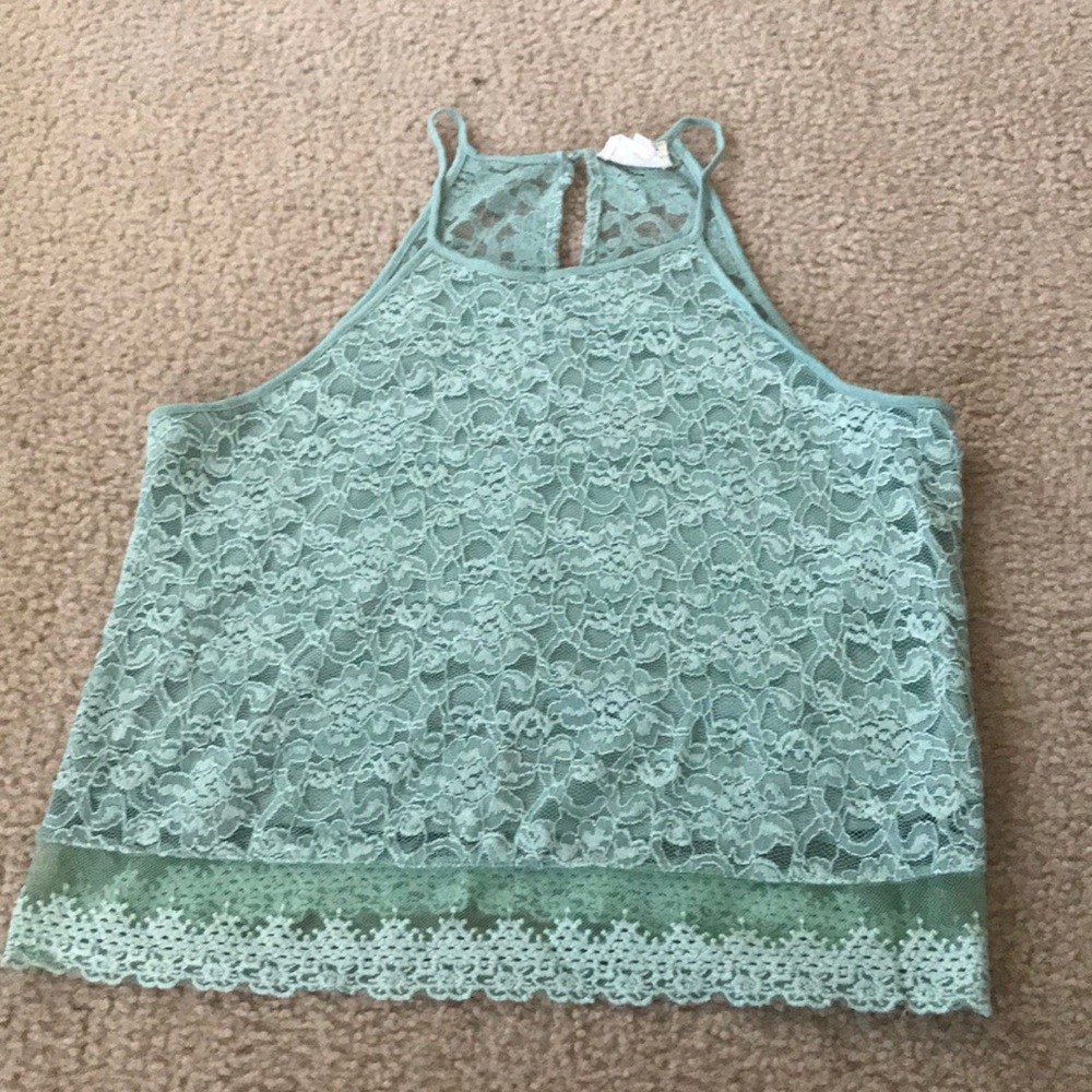 Bluish/green lace top